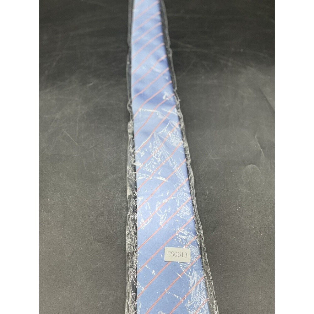 PUCCINI Men's sky blue with pink stripes Necktie